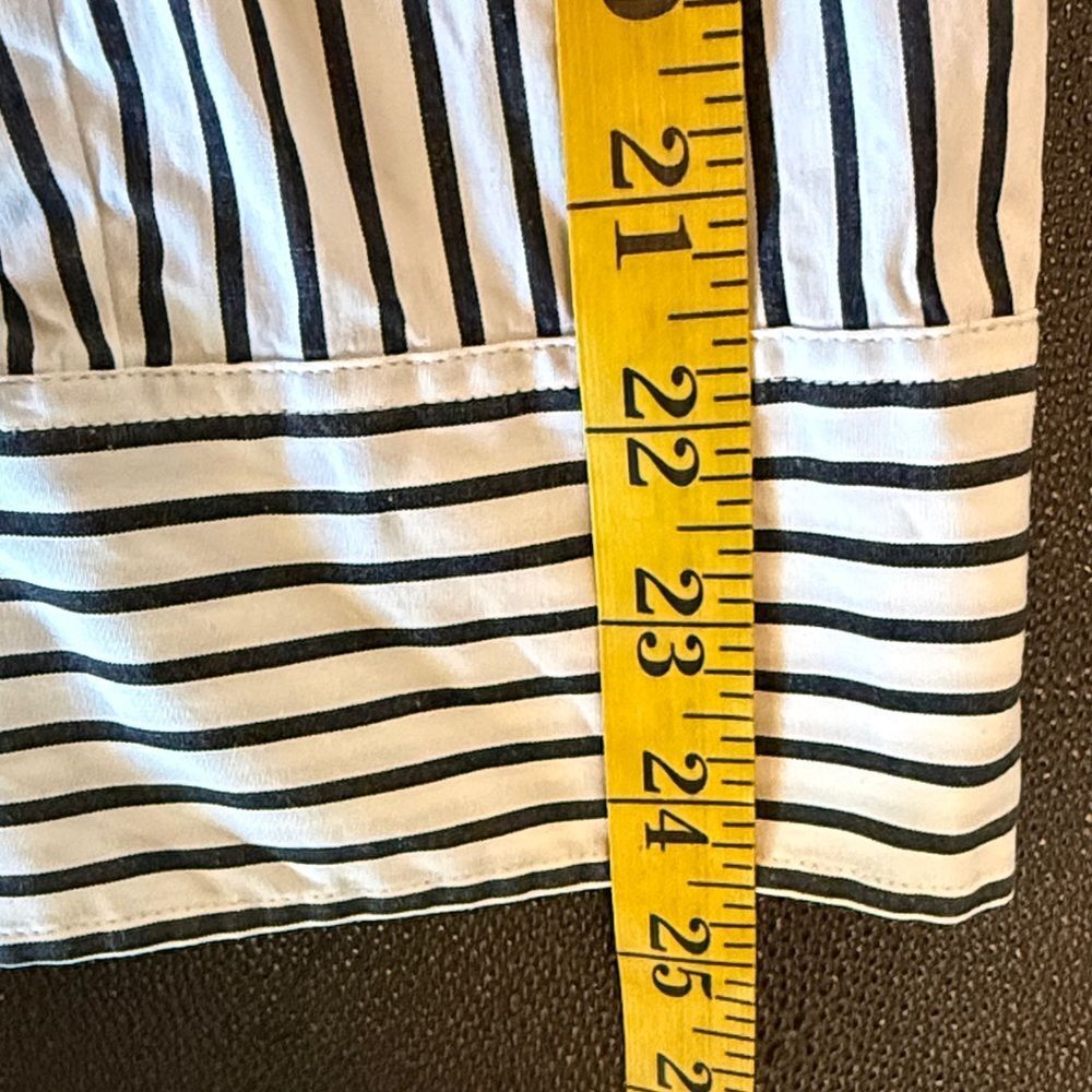 J. Crew Haberdashery Black and White Striped Button Down Shirt size Large - Picture 8 of 9